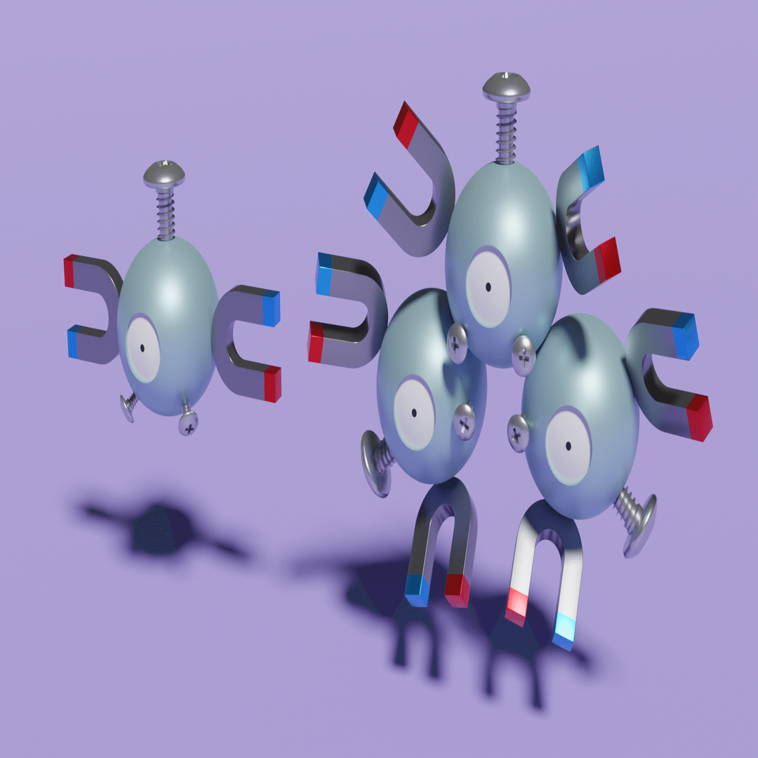 Blender日誌 ポケモンのコイル レアコイルを作ってみる Unsoluble Sugar Note