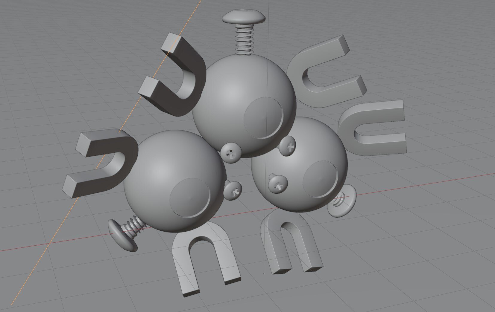 Blender日誌 ポケモンのコイル レアコイルを作ってみる Unsoluble Sugar Note