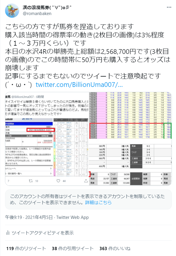 復活馬さんの馬券捏造についての考察｜漢の浪漫馬券