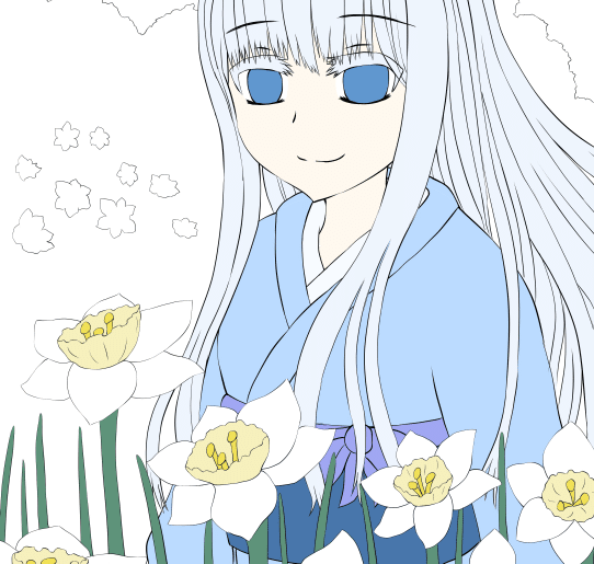 1月テーマイラスト22 彩色途中 星月イルカ Note