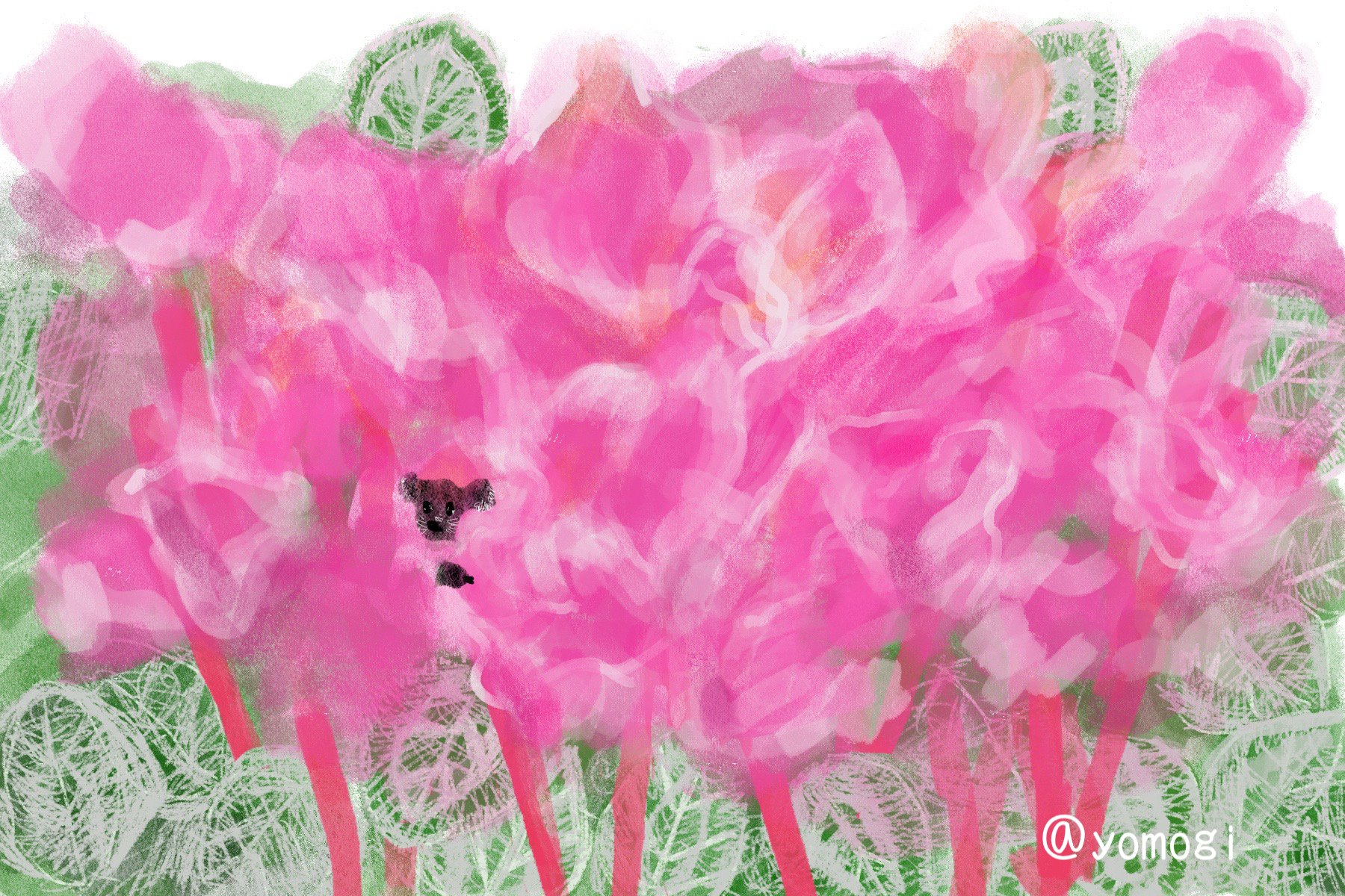 デジタルイラスト 冬の花 よもぎの背のび Note