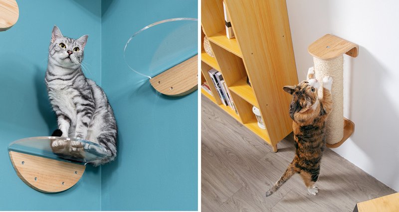 MYZOO〈マイズー〉ROUND LACKキャットステップ / CYLINDER 爪とぎポール