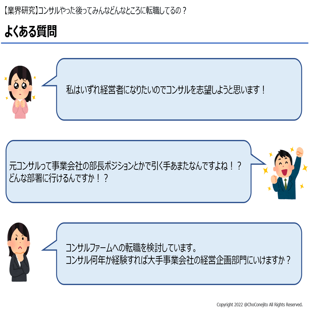 業界研究】コンサルやった後ってみんなどんなところに転職してるの？｜外資系うさぎのちょこさん