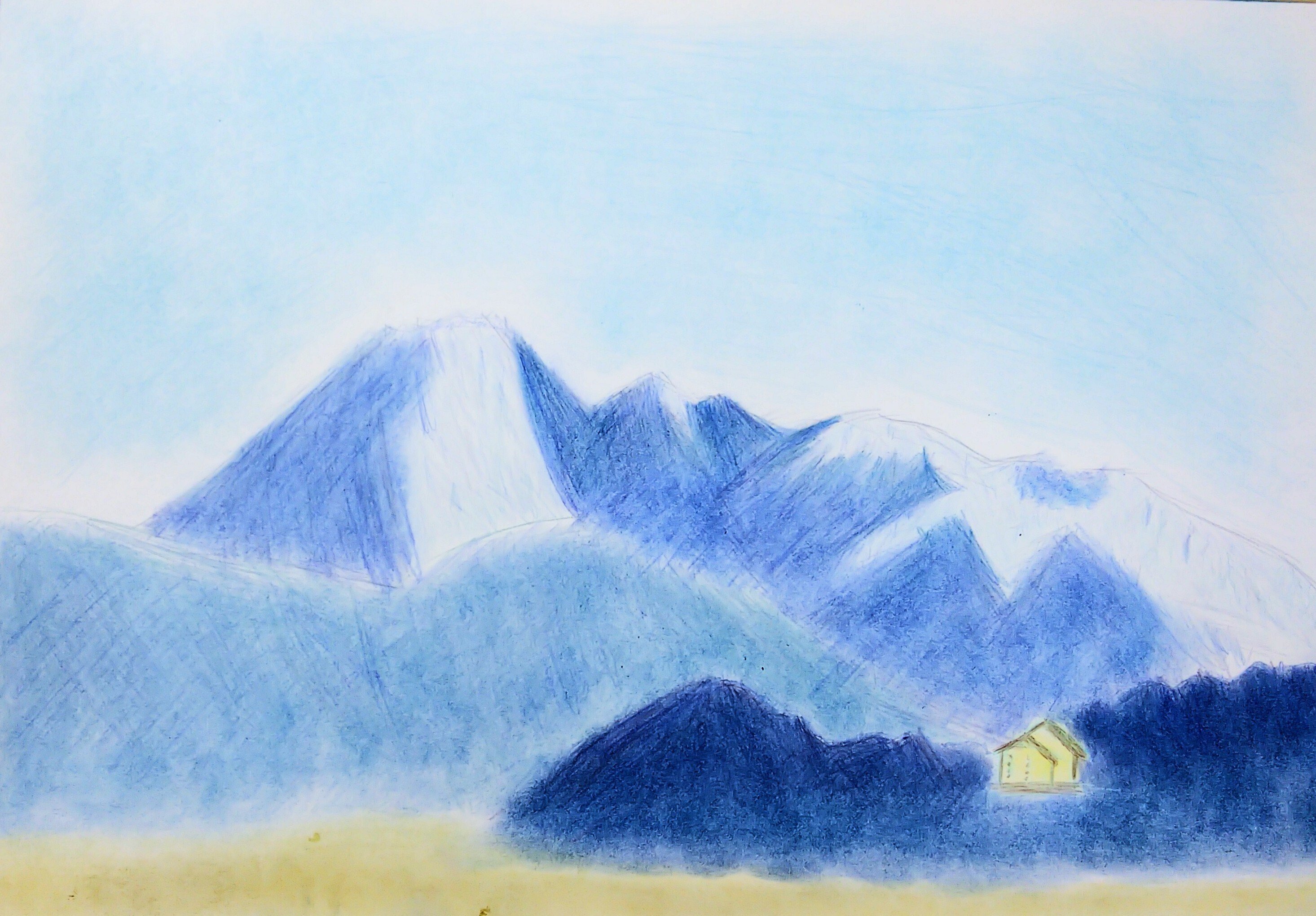 風景画】山の頂に雪の冠を戴こう｜滴