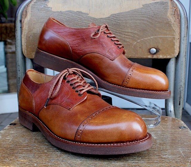 ビンテージな感じのパンチドキャップトゥ/size:27｜BUHI SHOES
