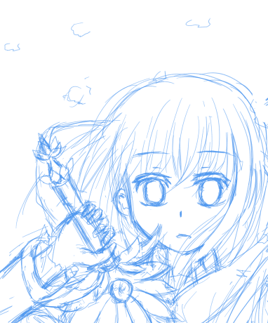 雪花の剣士 ラフ 下書き 星月イルカ Note
