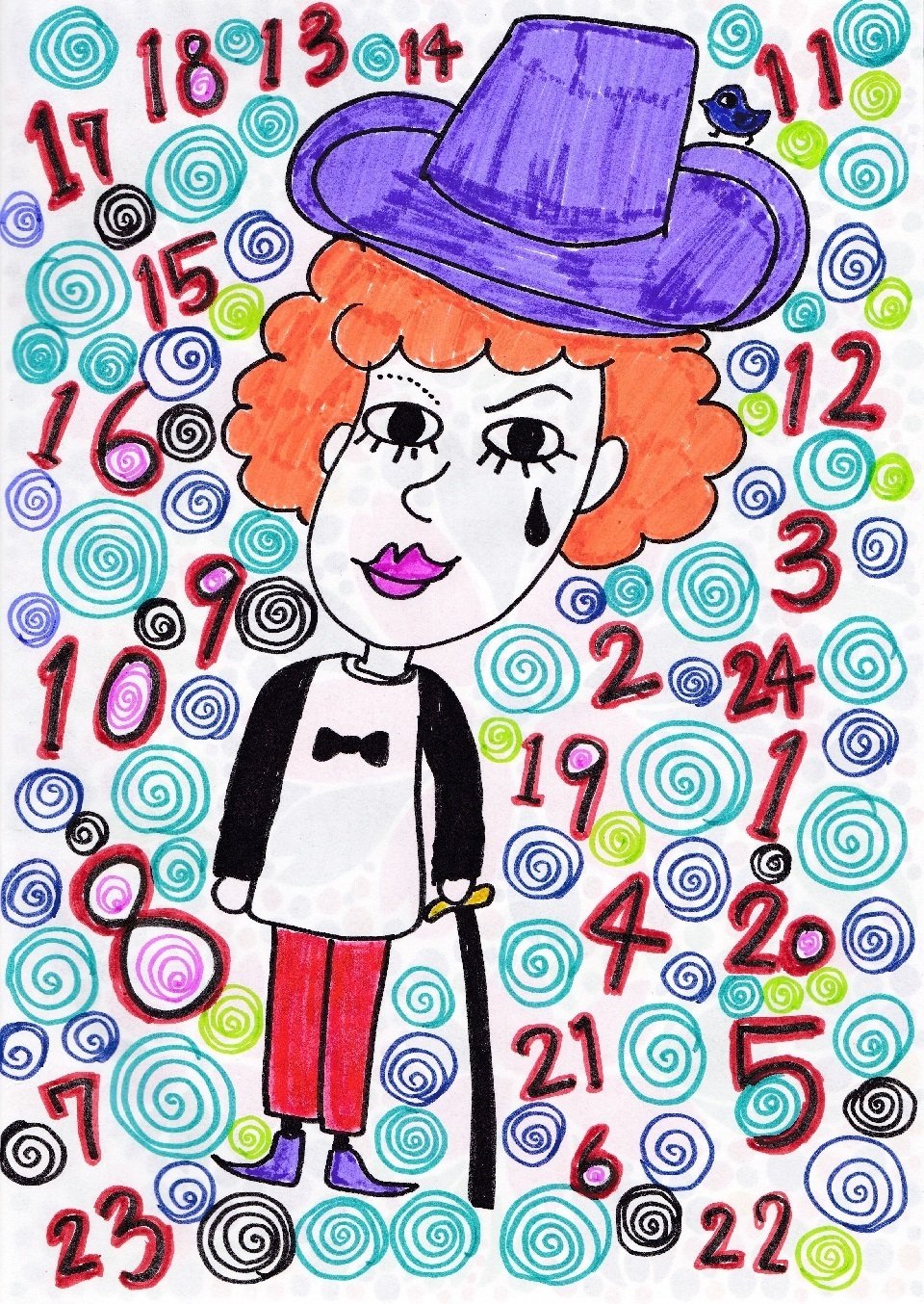 時計仕掛けのオレンジ風ファッション イラスト 犬のしっぽヤモリの手 Note