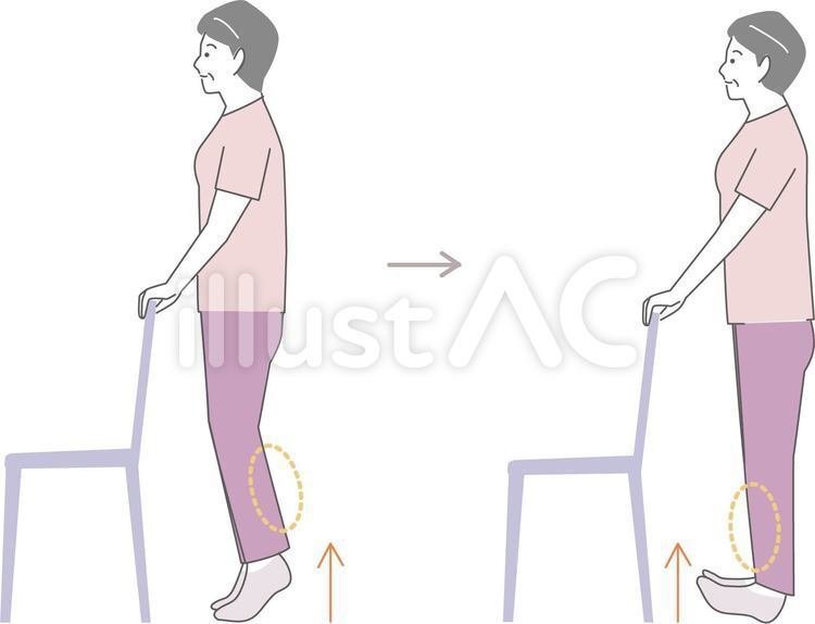 新作 イラスト無料材 リハビリストレッチ かかとつま先上げ 無料 イラスト無料提供中 一部有料 Note