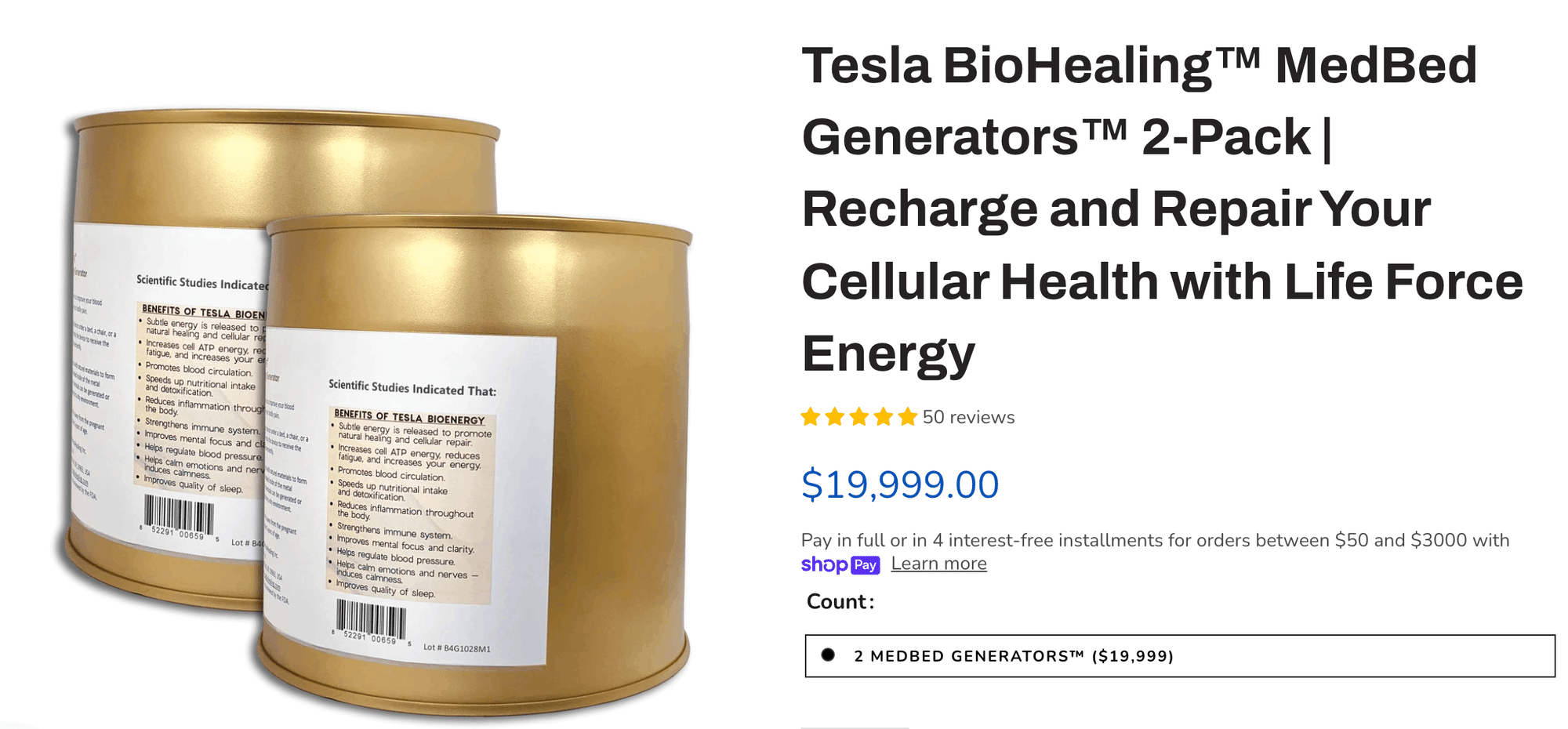 テスラ缶 バイオヒーラー Tesla BioHealer 正規品 定価137500円 テスラ缶 バイオヒーラー Tesla BioHealer 正規品 定価137500円