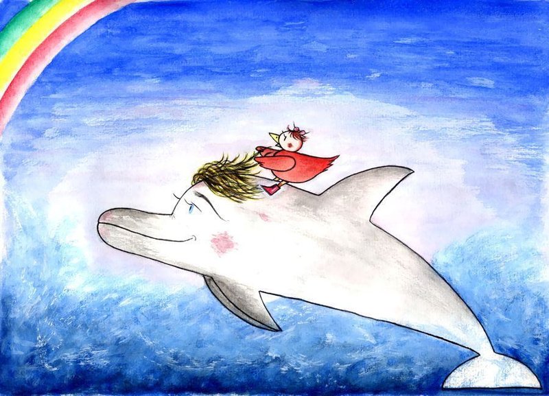 ピピのつばさ　ピピと、フルーツ島の海に住む白イルカのイザベル。