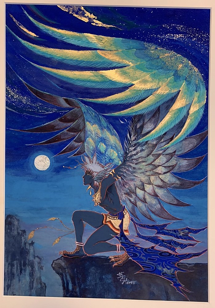 紅の翼＆蒼翼と月｜天狼芽ぐみ