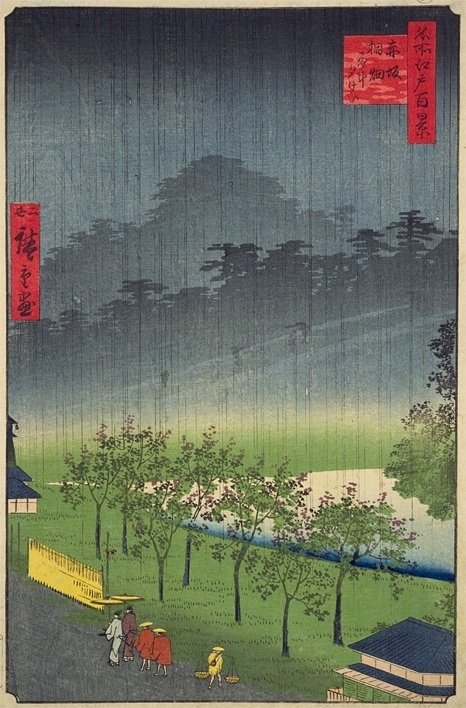 赤坂桐畑雨中夕けい」−広重の二代が描きました！！−『名所江戸百景