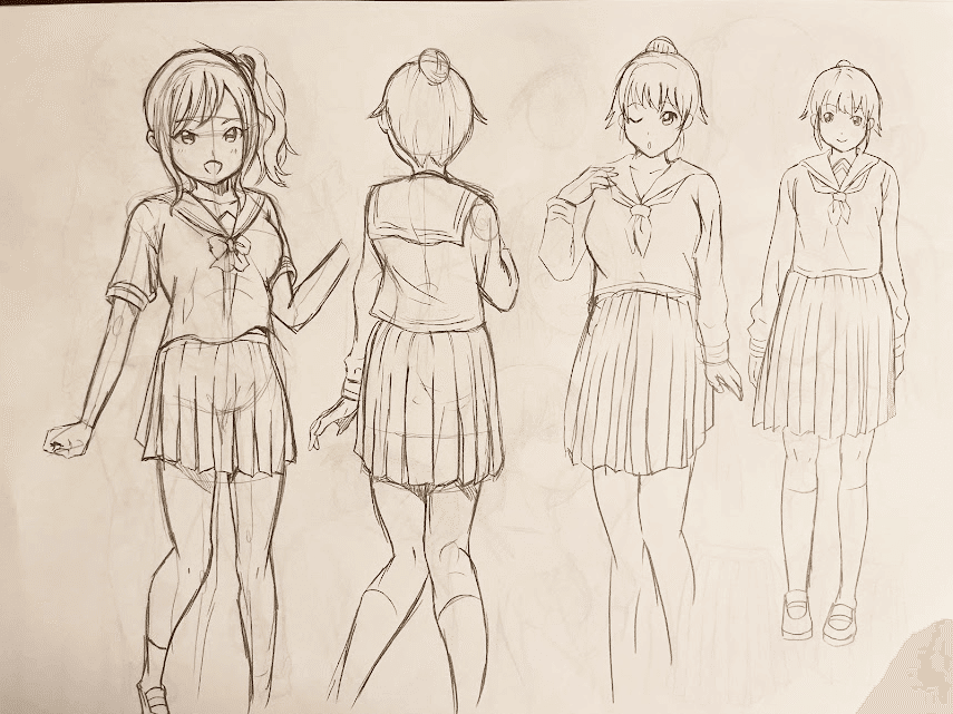画力up 制服女子キャラ描き込みドリルで絵を練習してみた 和々寺らおん Note