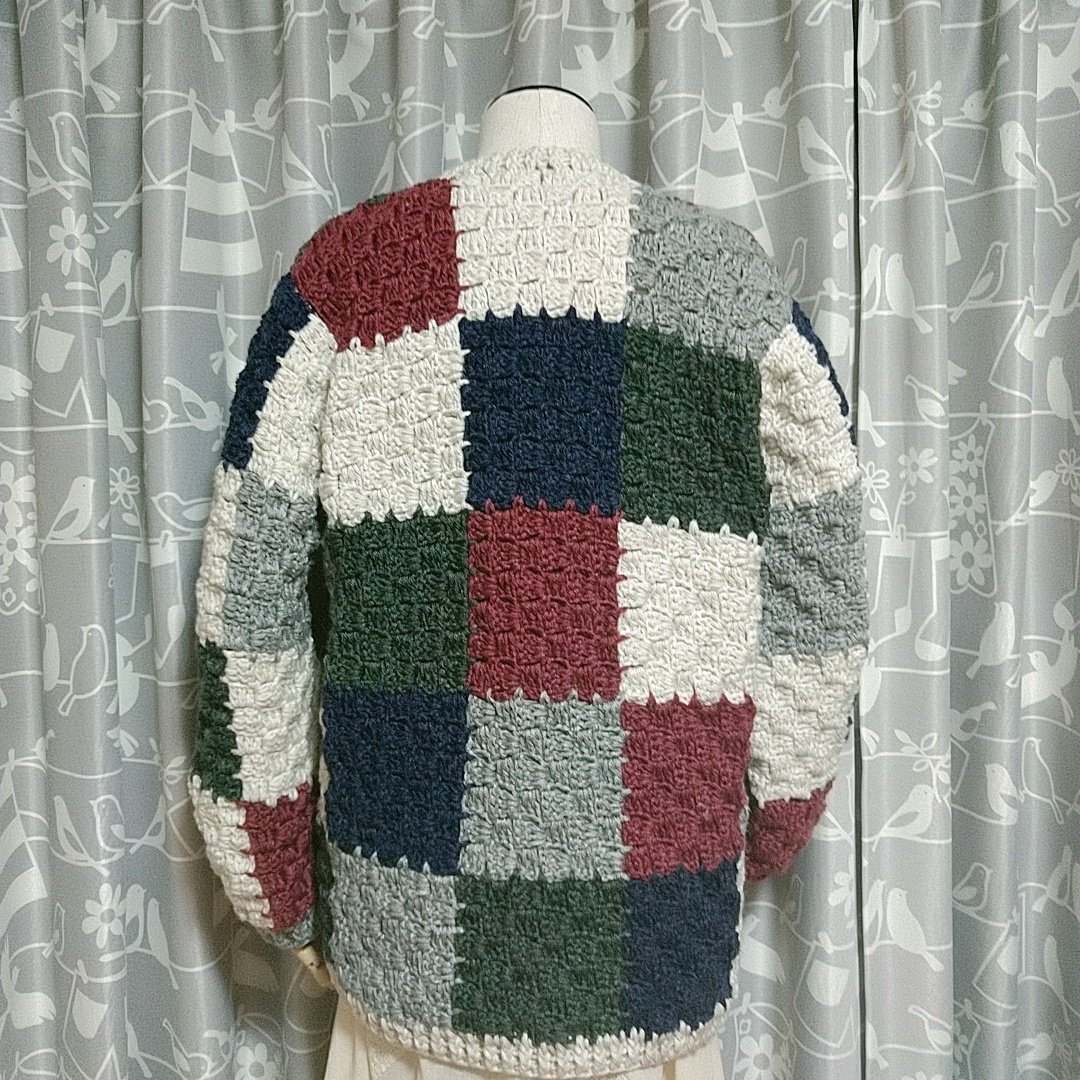 ニットカーディガン　ダイアゴナルステッチ五分袖 五分袖ポケットニットカーディガン [N1156] - レディースファッション