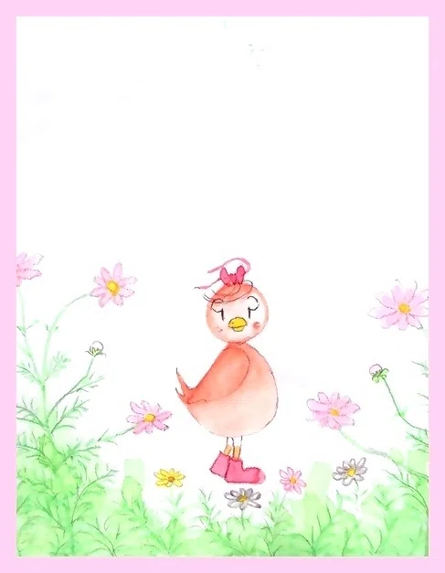 ピピのつばさ 花畑にたたずむピピ。