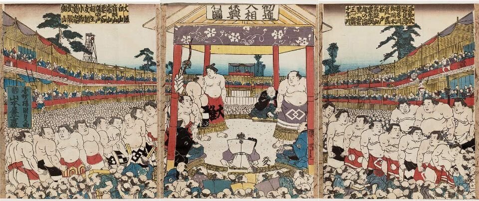 両ごく回向院元柳橋」−出幣のお陰で快晴ネん−『名所江戸百景』｜おう