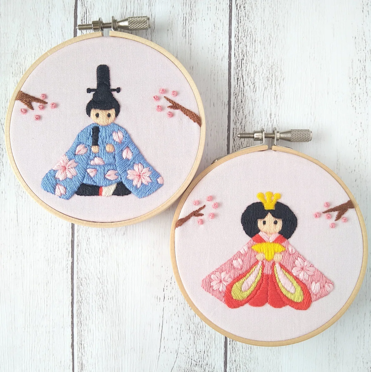 *Let's Make a Hinamatsuri Embroidery Hoop Kit🌸 Step 43 ~Finishing ...
