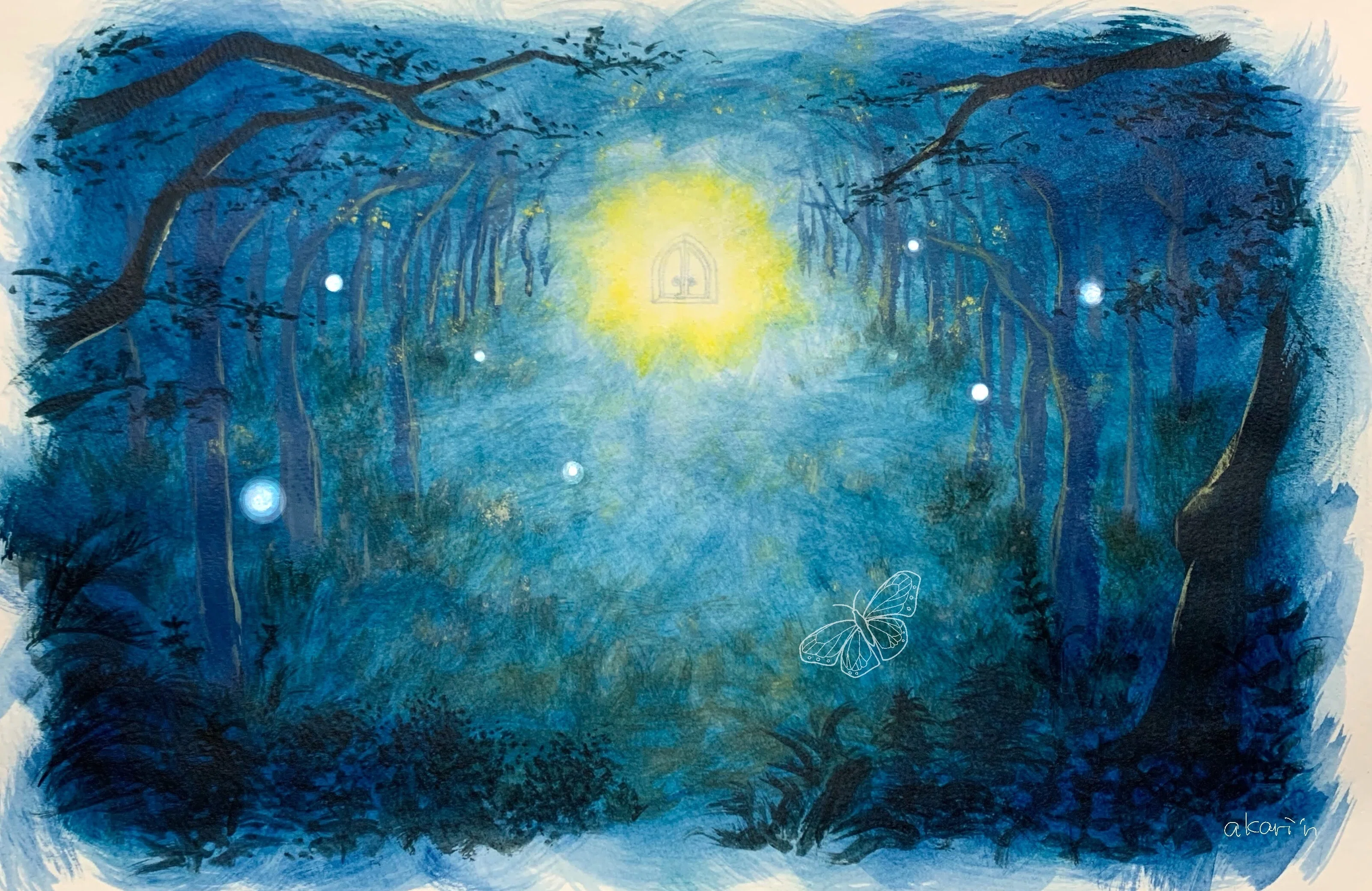 心象風景画:「暗い森」あみヘーノ｜akari'n