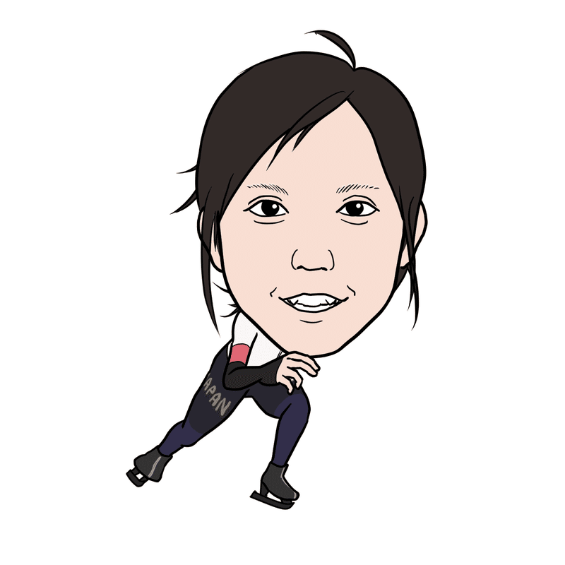 北京オリンピック、スピードスケート女子、高木美帆選手の似顔絵です。
