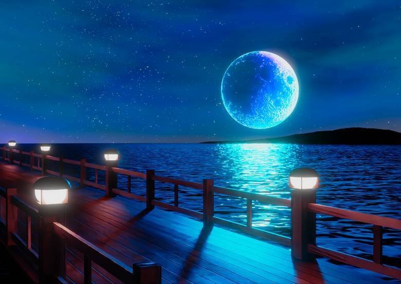 綺麗な月、綺麗な海だなあっ！ちょっとだけ休みましょうね(*´▽｀*)｜Ashun