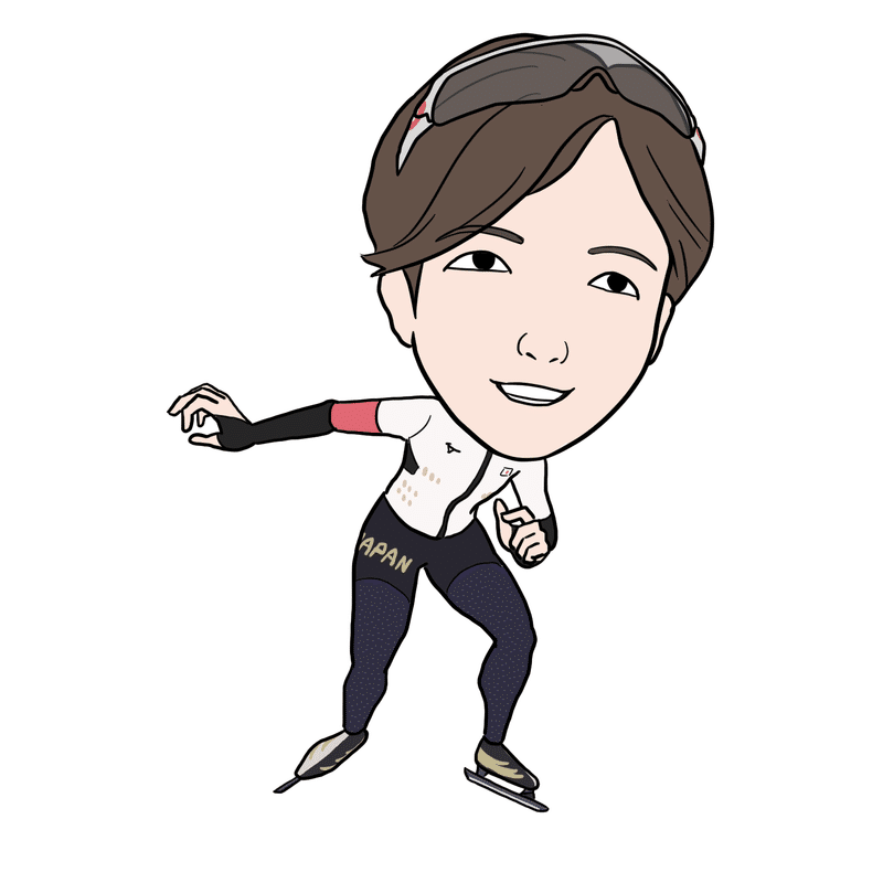 北京オリンピックスピードスケート女子、小平奈緒選手の似顔絵です。