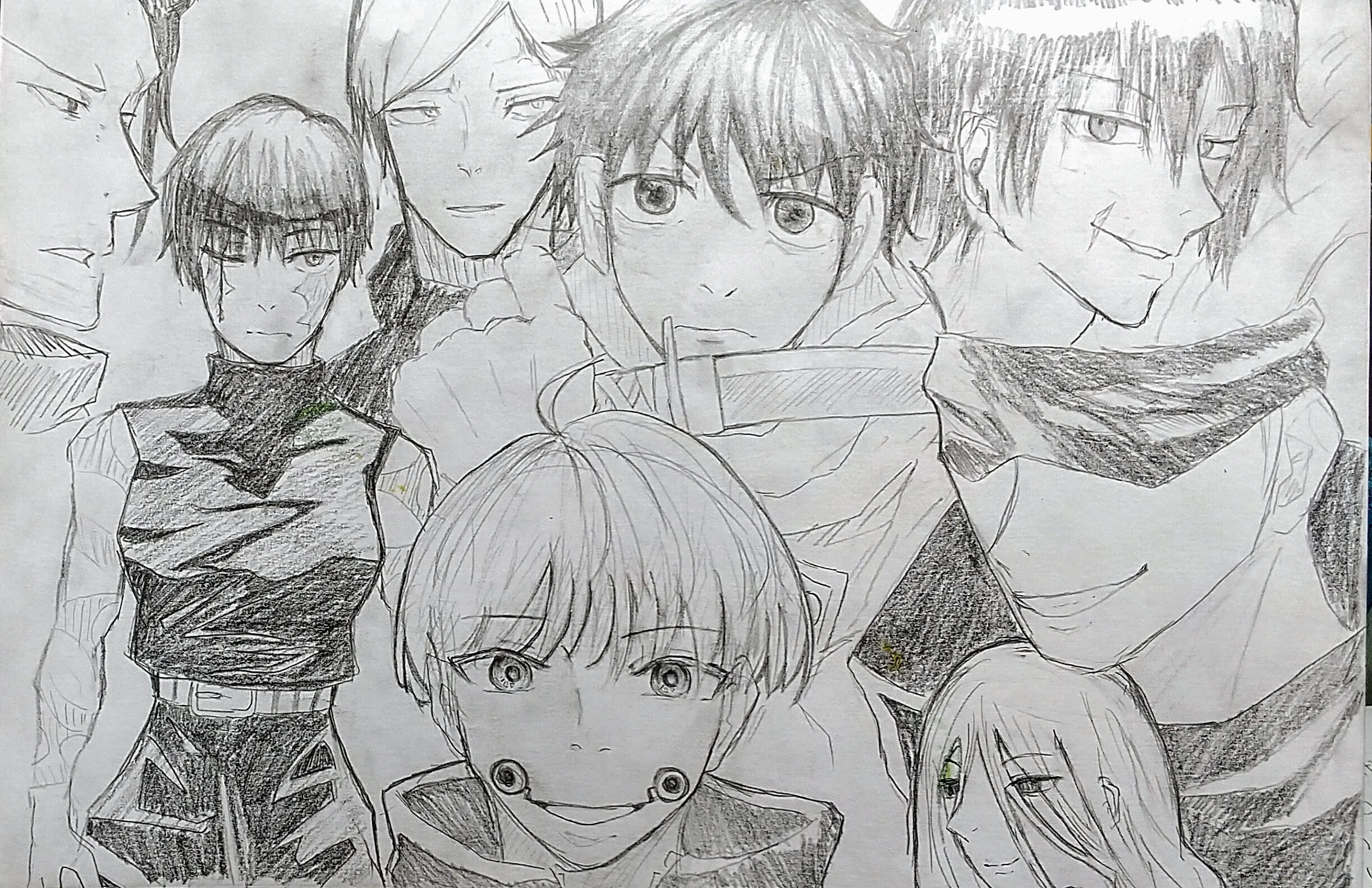 呪術廻戦五条悟を筆ペンで描いてみた(墨絵⁄筆絵