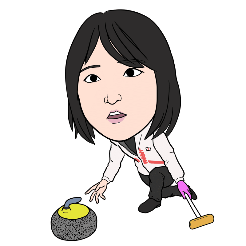 北京オリンピック、カーリング女子、藤沢五月選手の似顔絵です。