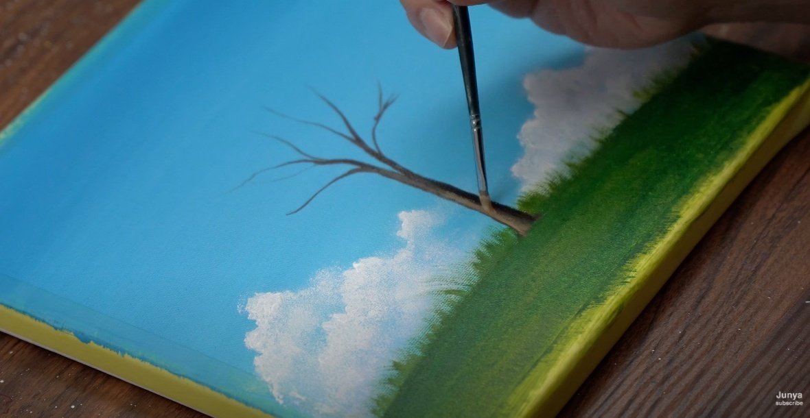 アクリル絵の具で「桜の風景」を描いてみた｜junya_art