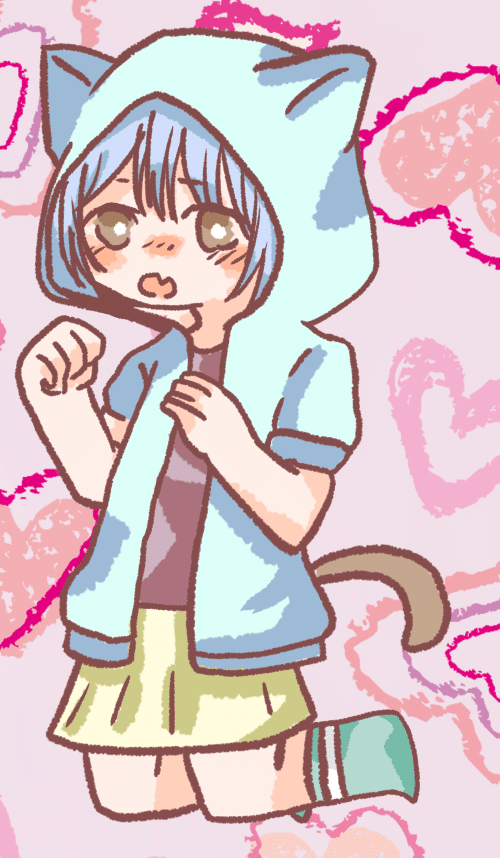 猫の日ということで猫耳パーカーの女の子イラストもアリでしょう ヤーウェ Note