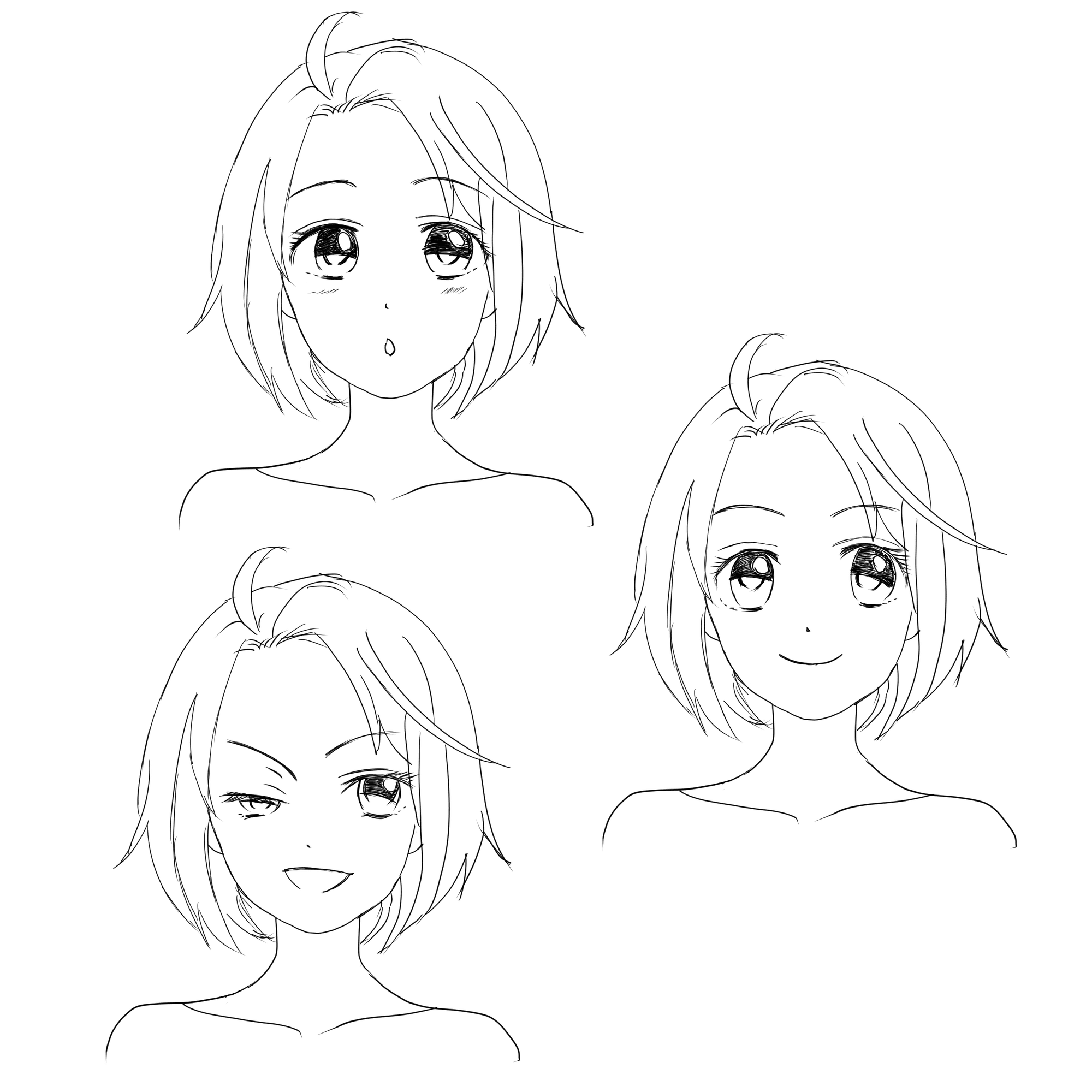 クリスタ 目と口の変化を描いてみる りとるけい Note
