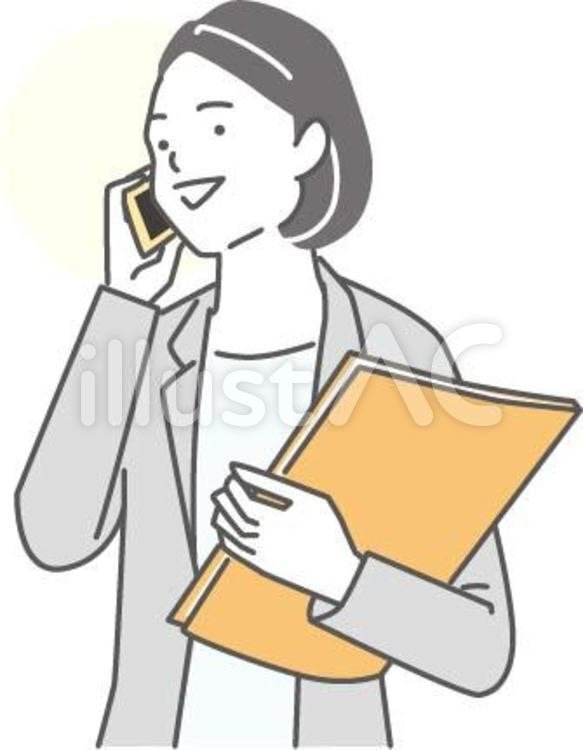新作 イラスト素材 電話で話す女性社員 無料 イラスト無料提供中 一部有料 Note