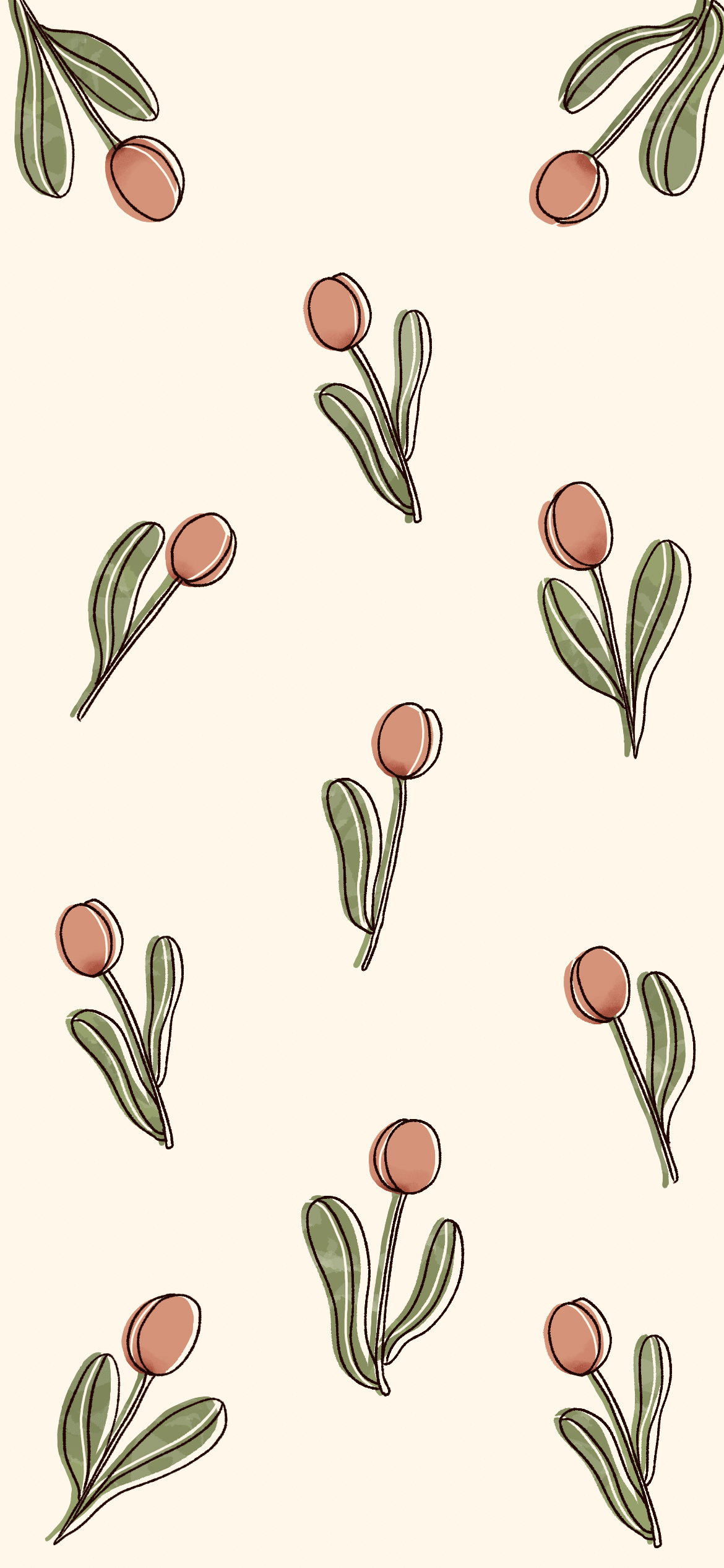 スマホ壁紙イラスト チューリップ 水都ミナ みなとみな Note