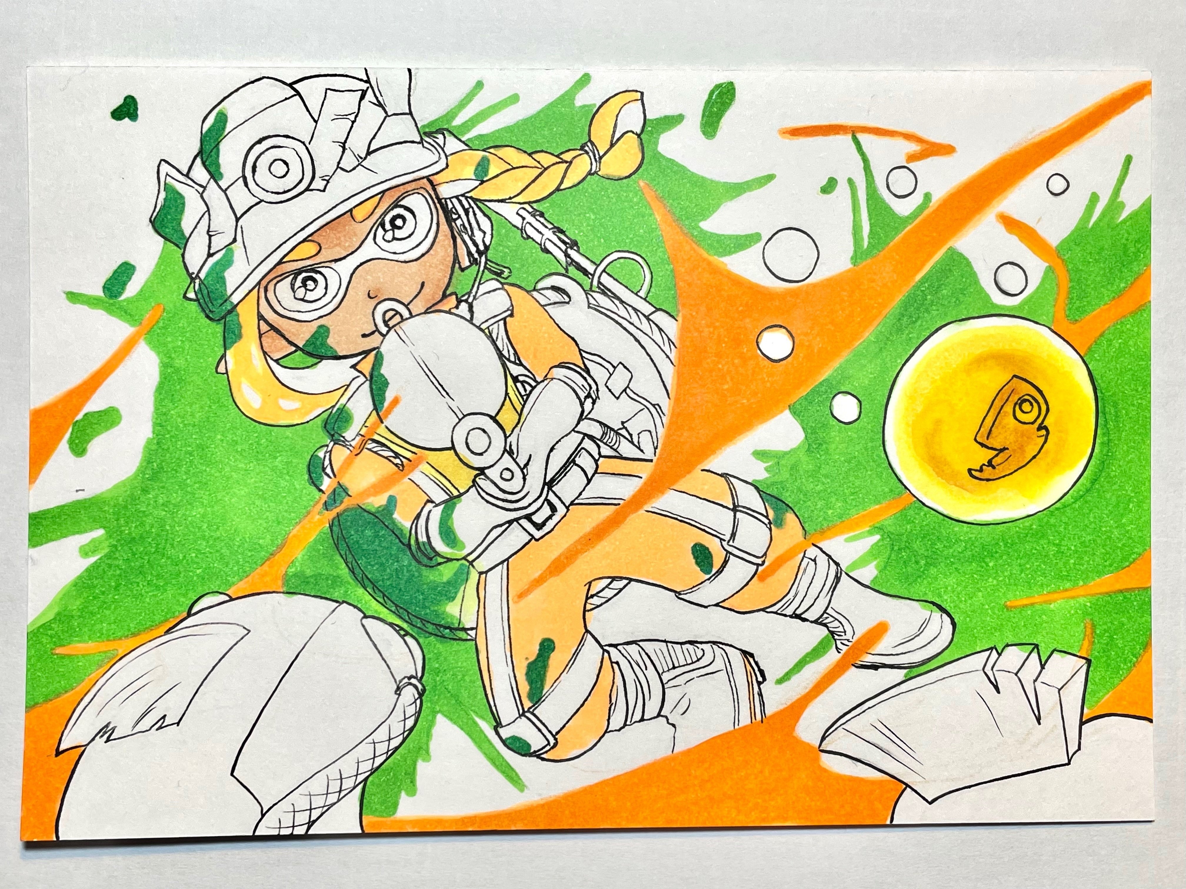 スプラトゥーン3 のサーモンランイラストを描いてみた 新発見やおすすめ画材も紹介 空乃さゆる ゲームwebライター Note