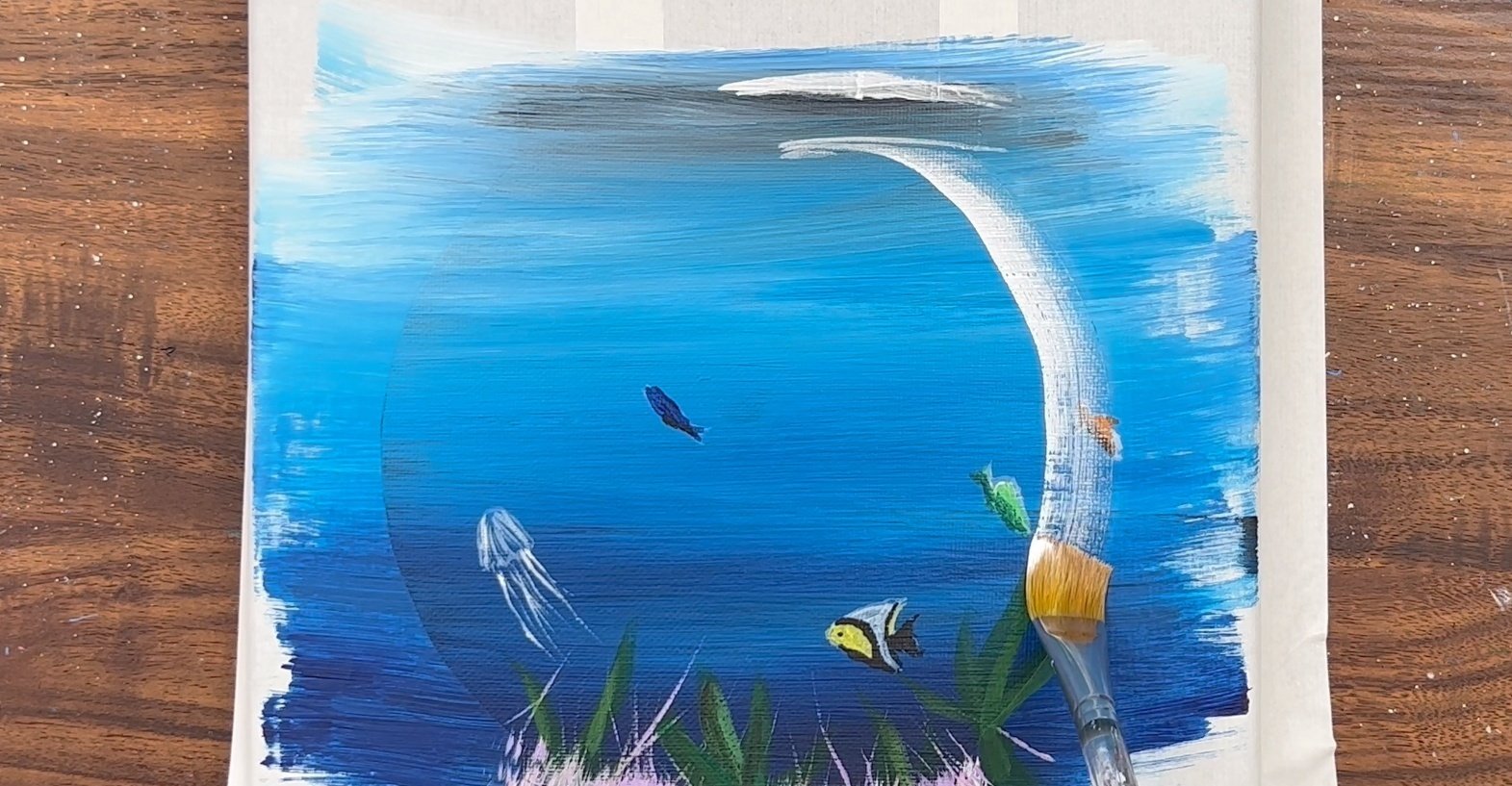 アクリル絵の具で「小さな春の世界」を描いてみた｜junya_art