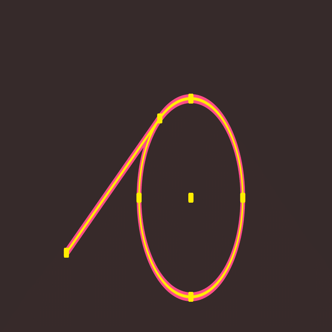 適当な角度に引いた線を円の接線にする Illustrator スクリプト したたか企画 Note