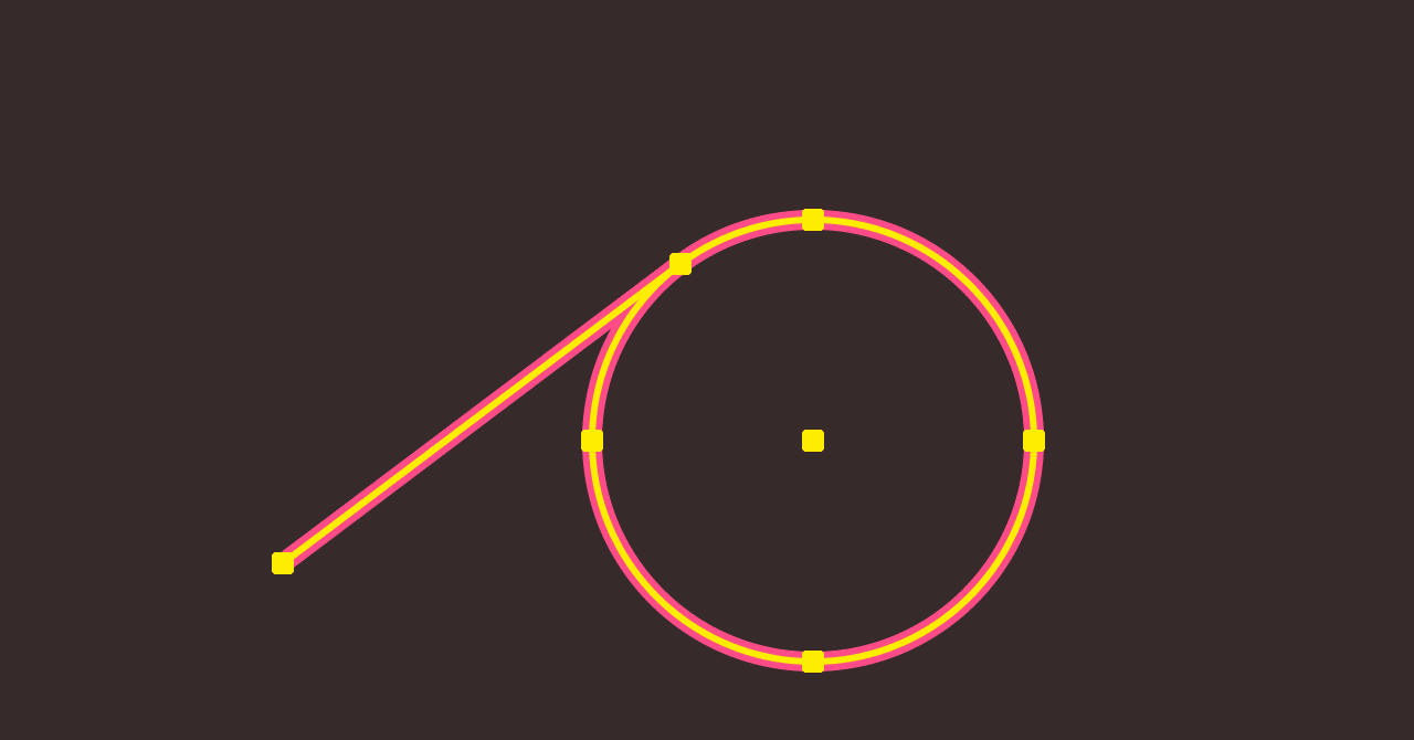 適当な角度に引いた線を円の接線にする Illustrator スクリプト したたか企画 Note 適当な角度に引いた線を円の接線にする Illustrator スクリプト したたか企画 Note