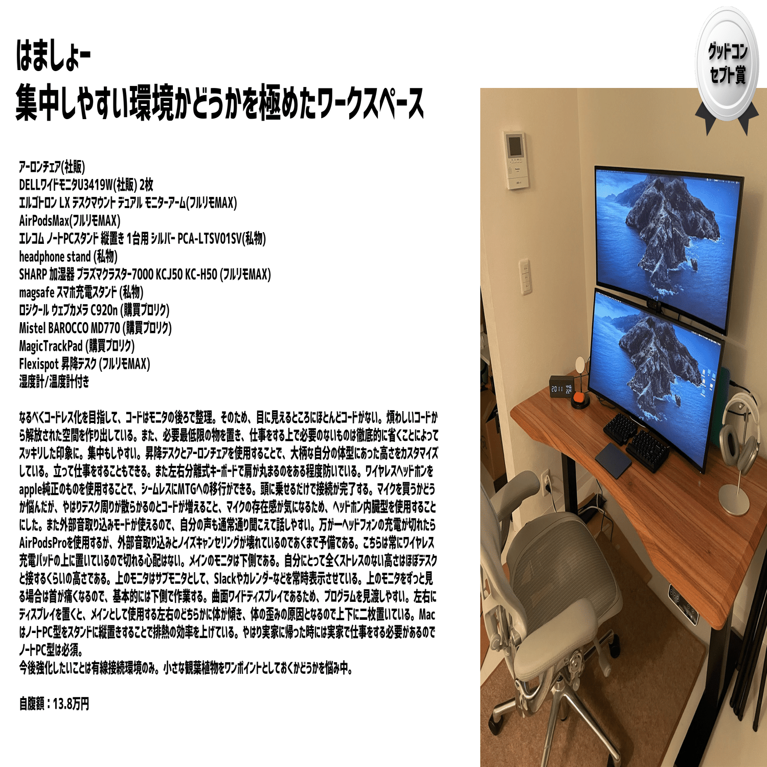 ERGOTORON モニターアーム 2枚用&1枚用 / ケーブルオーガナイザー2個の