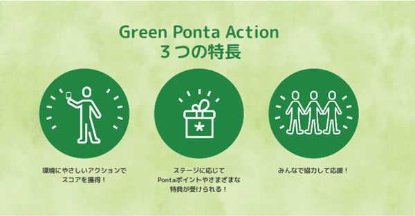 いつもの『ちょっといい』行動がPontaポイントに変わる Green Ponta Action alt="いつもの『ちょっといい』行動がPontaポイントに変わる Green Ponta Action"