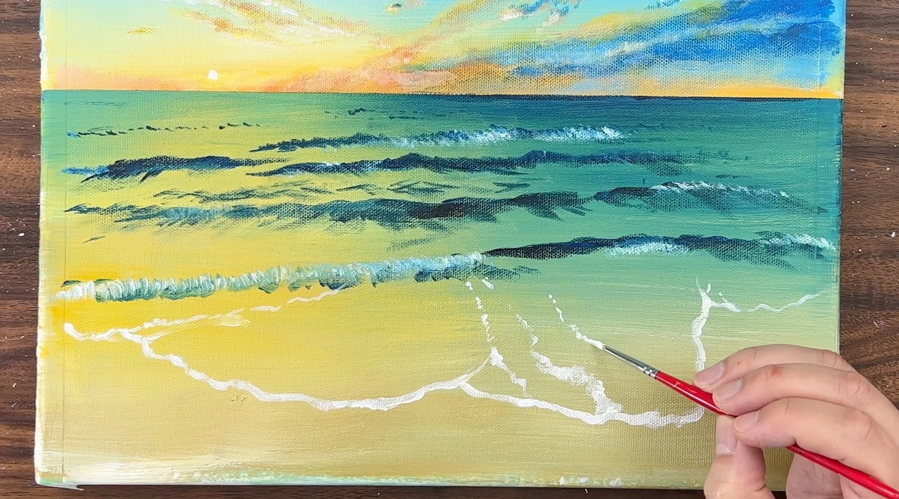 アクリル絵の具で「日の出の風景」を描いてみた｜junya_art