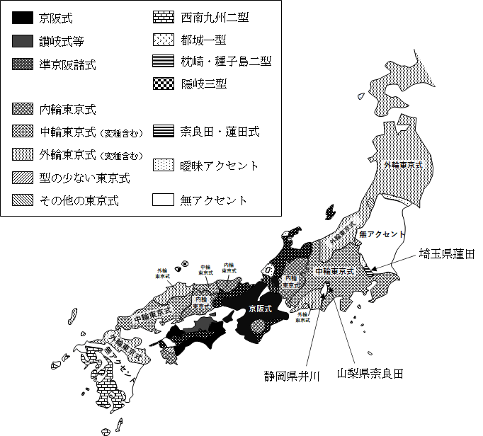 無アクセントの基層言語（固有起源）による「高低逆変換