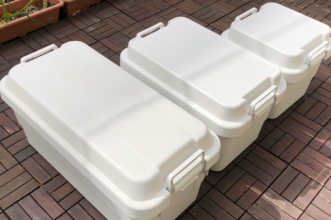 無印良品　ポリプロピレン頑丈収納ボックス　特大　2個まとめ 無印良品の「PP頑丈収納ボックス」がスタッキング式に