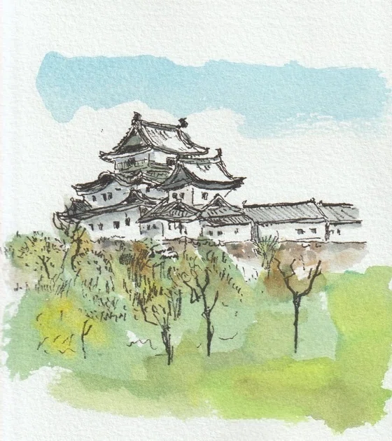 和歌山城で3点スケッチしました🏯｜水彩スケッチ帖
