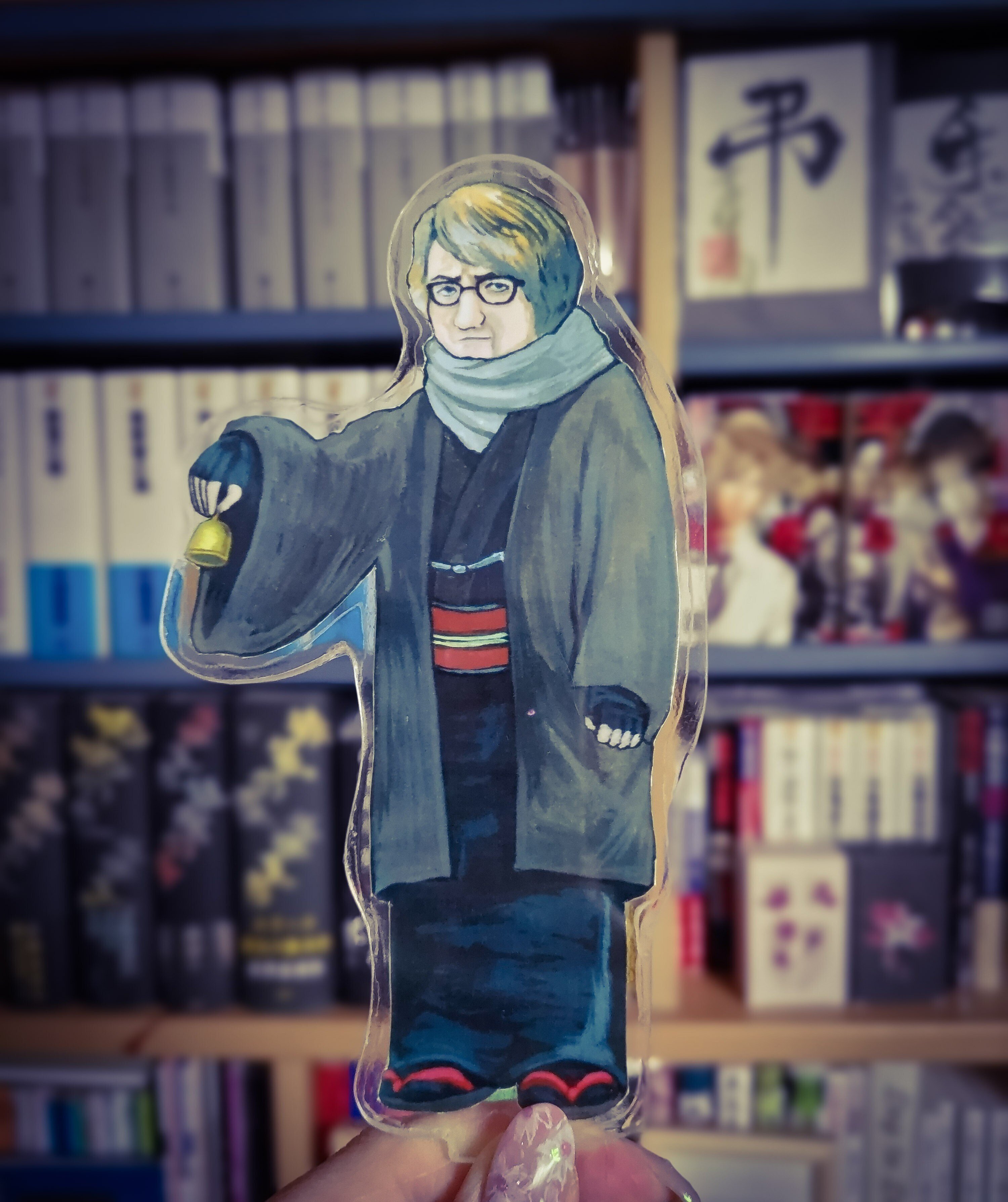 ●京極夏彦カイトユウマン 特製アクリルスタンド 小豆洗い　オリジナル和紙うちわ ○京極夏彦カイトユウマン 特製アクリルスタンド 小豆洗い オリジナル