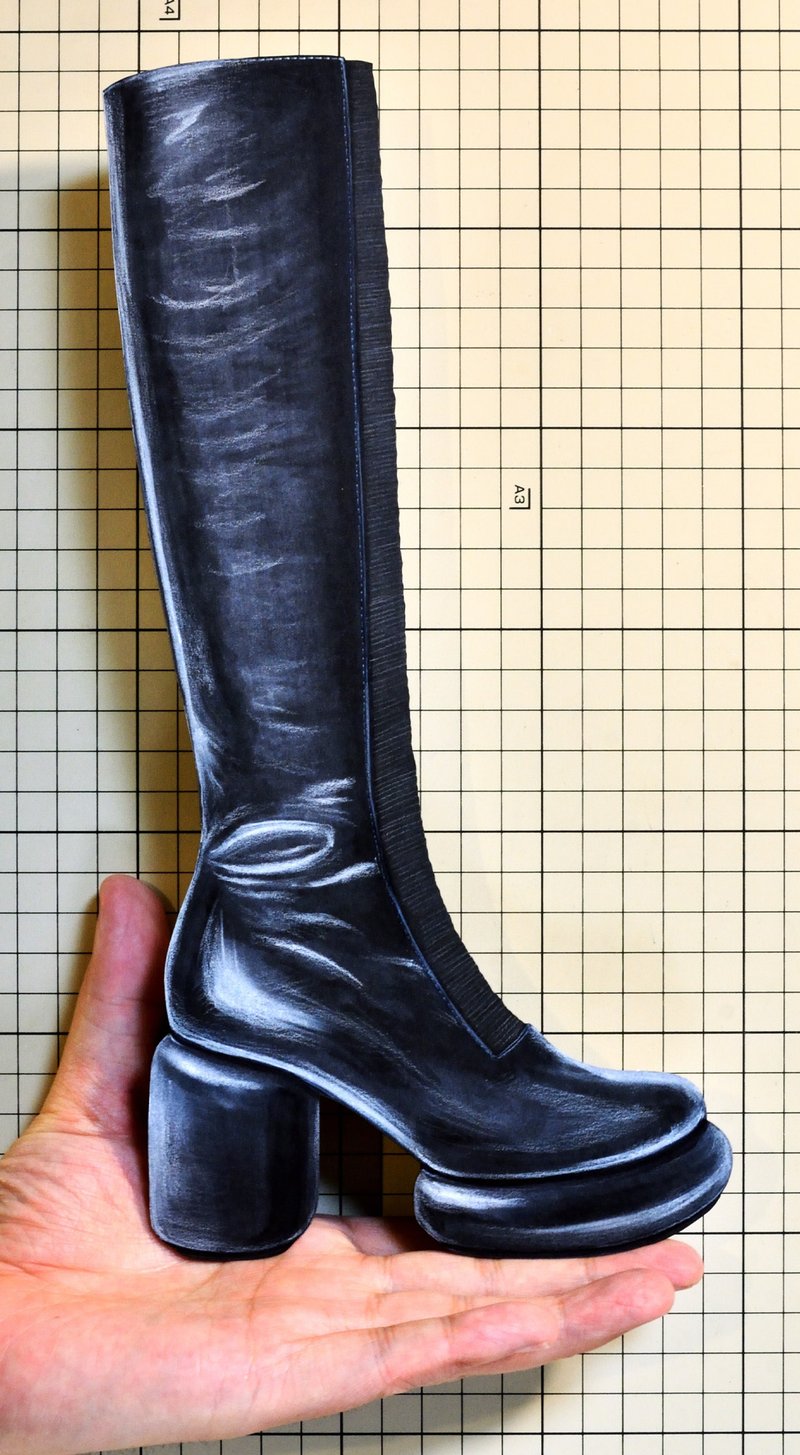 Shoes：01846 “JIL SANDER” Rounded-Heel Knee-High Leather Platform Boot（Resort2022）