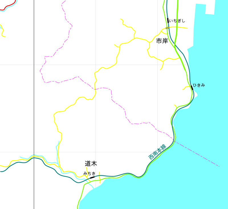 市岸-引海-道木付近の地図