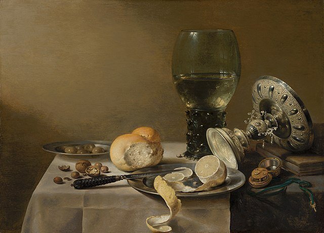 USA製 アンティークH.Motevakel 果実とグラス静物画 美術品