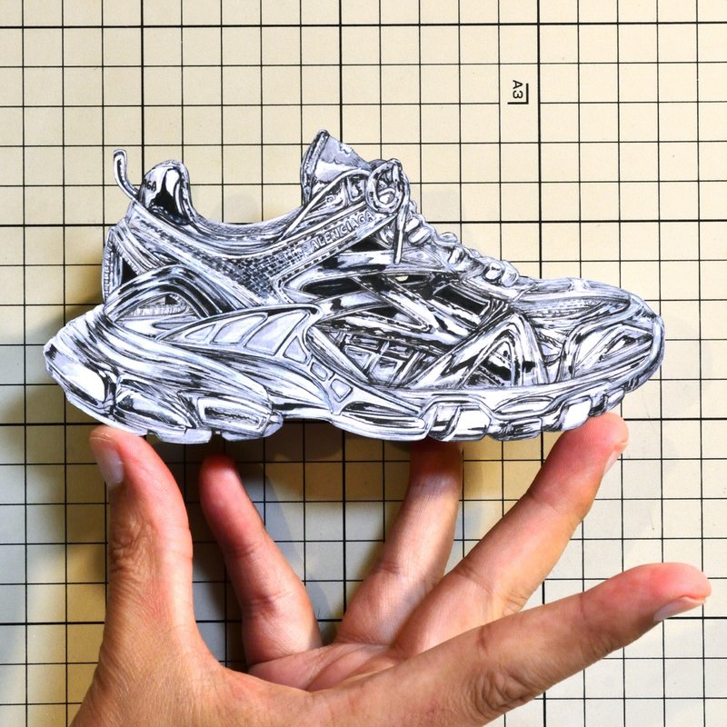 Shoes（Sculpture）：01866 “BALENCIAGA” Track2 Sculpture in Silver Brass