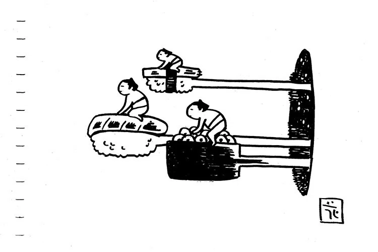 原画販売しています 寿司と力士３枚セット Boothにて 花小金井正幸 イラスト 漫画描き にゃにゃにゃにゃ ず 発売中 Note