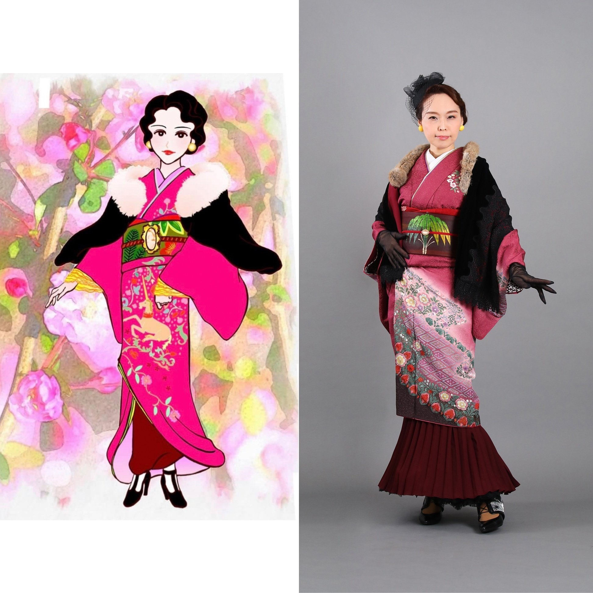 イラストを忠実に着物で再現してみた 和装改革 Note イラストを忠実に着物で再現してみた 和装改革 Note