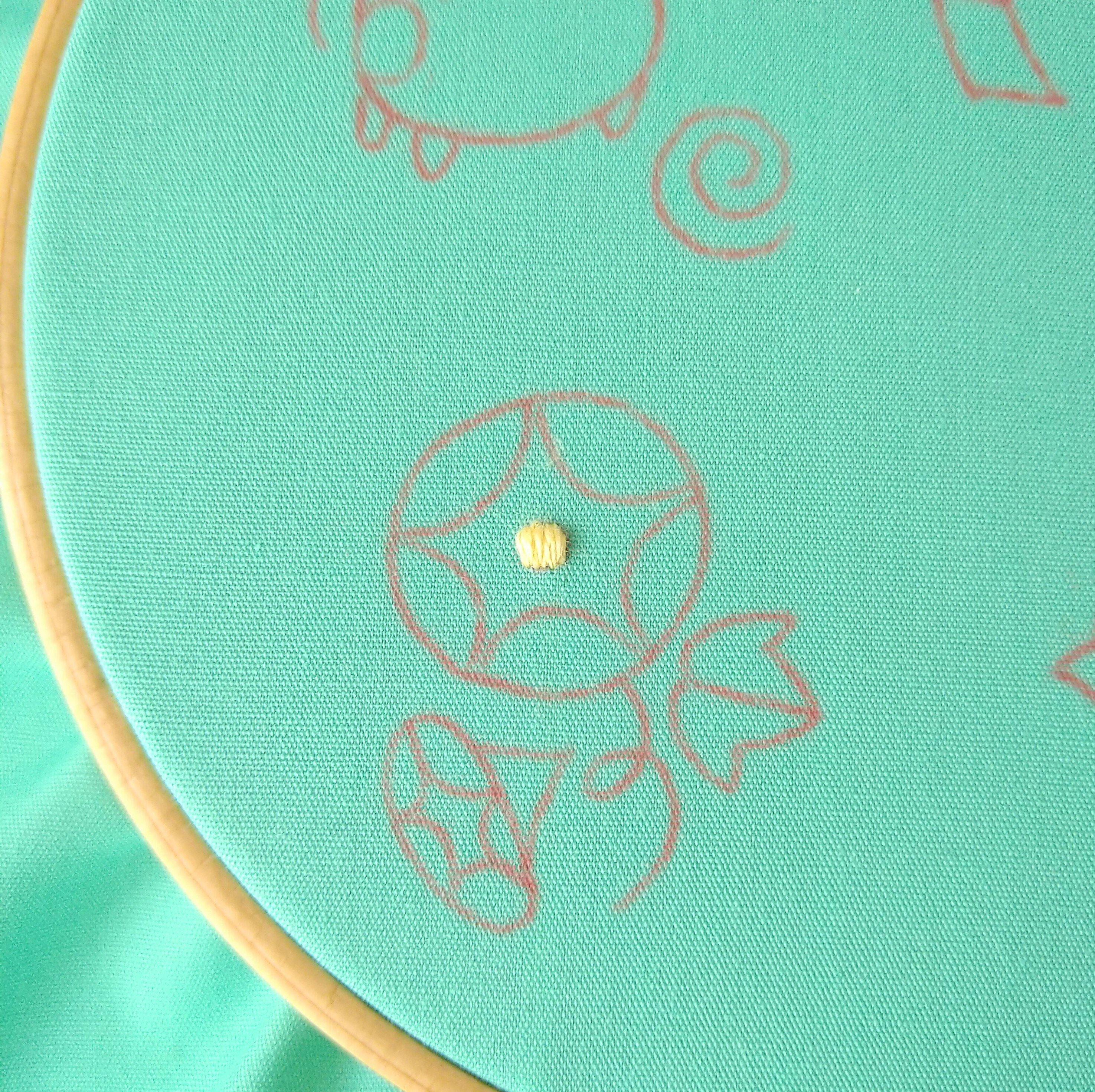 朝顔 刺繍フレーム 古めかしい